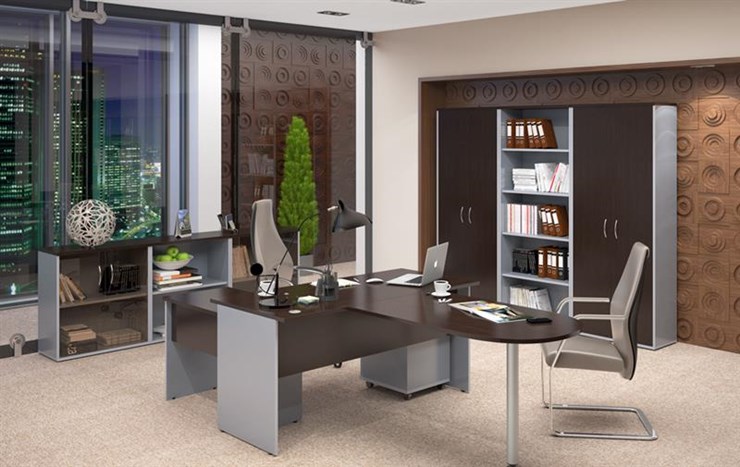 Набор мебели в офис IMAGO три стола, 2 шкафа, стеллаж, тумба в Салехарде - изображение 3